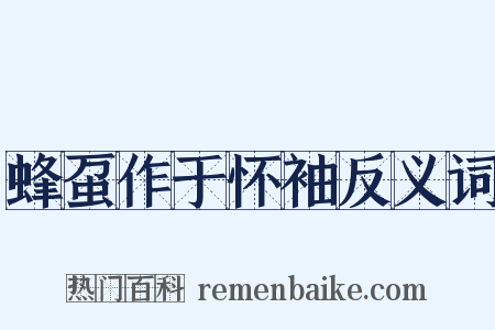 蜂虿作于怀袖反义词是什么意思的图片